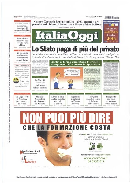 Italia oggi : quotidiano di economia finanza e politica